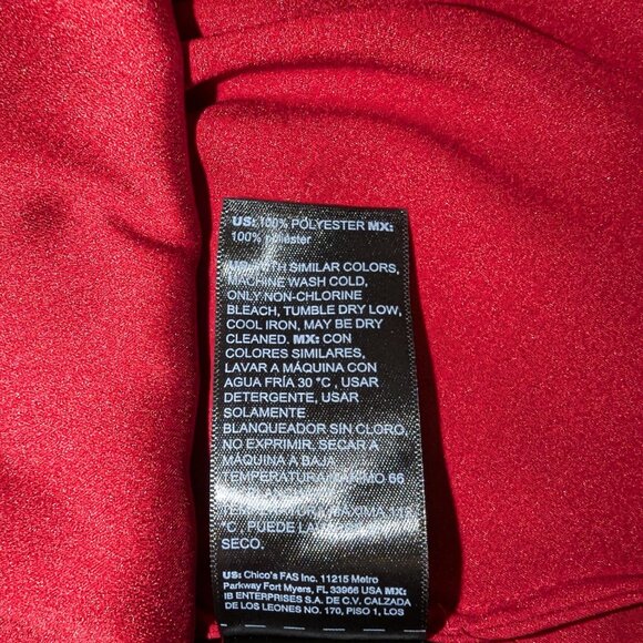 NWT White House Black Market | Long Sleeve Twisted Neck Red Satin Blouse Size 8 - Picture 13 of 13